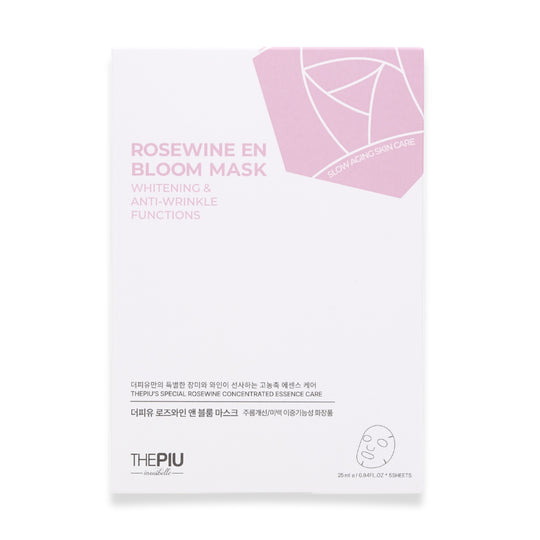 ROSE WINE EN BLOOM - BRIGHTENING WRINKLE MASK SET | Anti-Aging & Teint perfektionierendes Gesichtsmasken Set mit Rosenwein, Multi-Hyaluron & Blütenextrakten