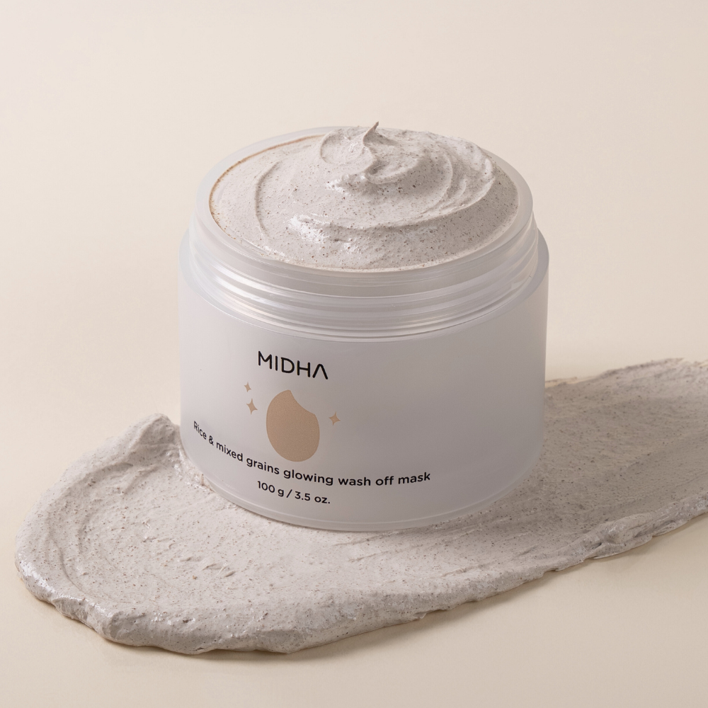 RICE & MIXED GRAINS GLOWING MASK - Beruhigende & reminalisierende Detox-Maske mit patentiertem Wirkstoffkomplex aus Gochang-Reisferment, Coix-Samen & fermentierten pflanzlichen Proteinen_Shishi Chérie 3