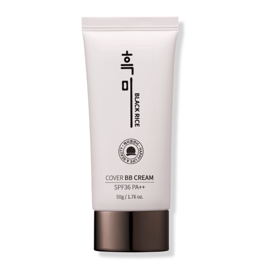 BLACK RICE COVER BB CREAM SPF36/PA++ <br>Pflegende & beruhigende Anti-Aging BB Cream mit Ferment aus Schwarzem Reis, Kollagen & Multi-Hyaluron (Farbe 21 für helle Hauttypen)