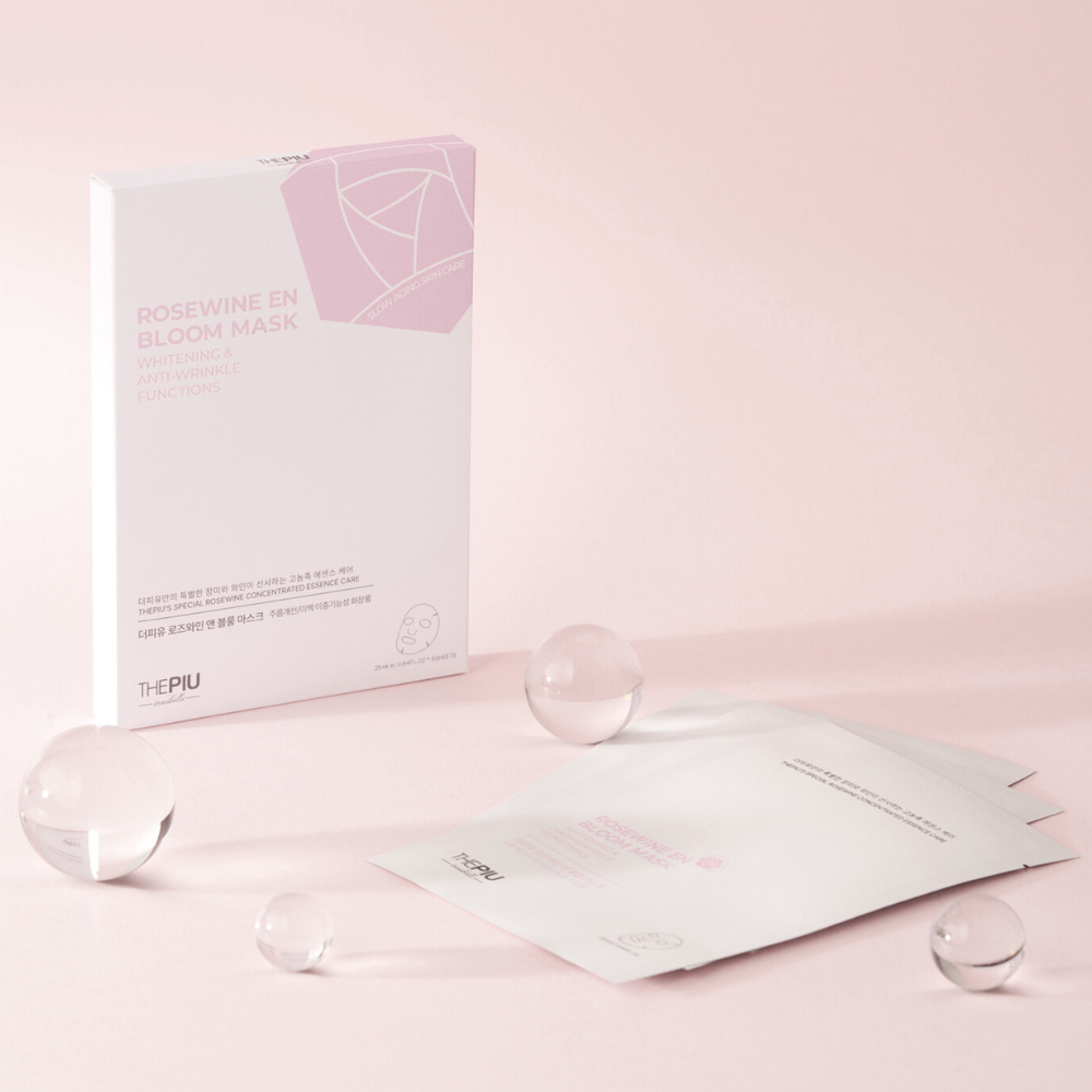 ROSE WINE EN BLOOM - BRIGHTENING WRINKLE MASK SET | Anti-Aging & Teint perfektionierendes Gesichtsmasken Set mit Rosenwein, Multi-Hyaluron & Blütenextrakten_Shishi Chérie 2