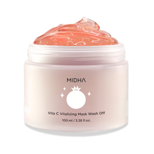 VITA C VITALIZING MASK <br>Aufpolsternde & perfektionierende Maske mit patentiertem Wirkstoffkomplex aus Gochang-Reisferment, 82% Granatapfelextrakt, Betain, Hyaluron & roten Vitaminen