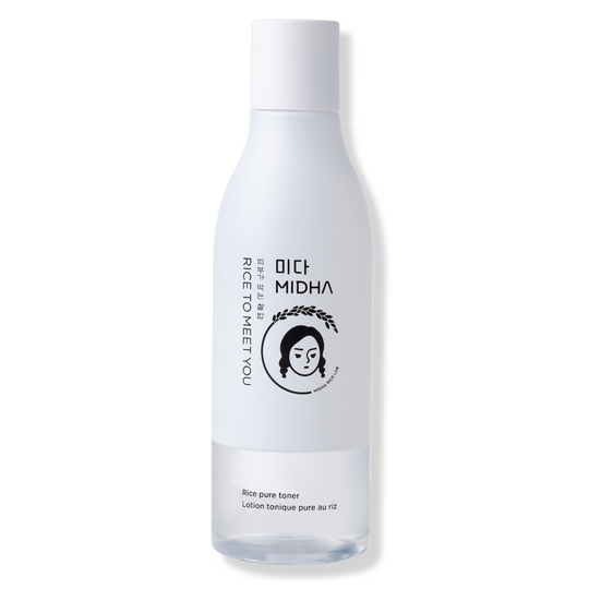 RICE PURE TONER <br>Aufpolsternder & beruhigender Essenz-Toner mit patentiertem Wirkstoffkomplex aus Gochang-Reisferment, Antioxidantien & über 10 pflanzlichen Extrakten