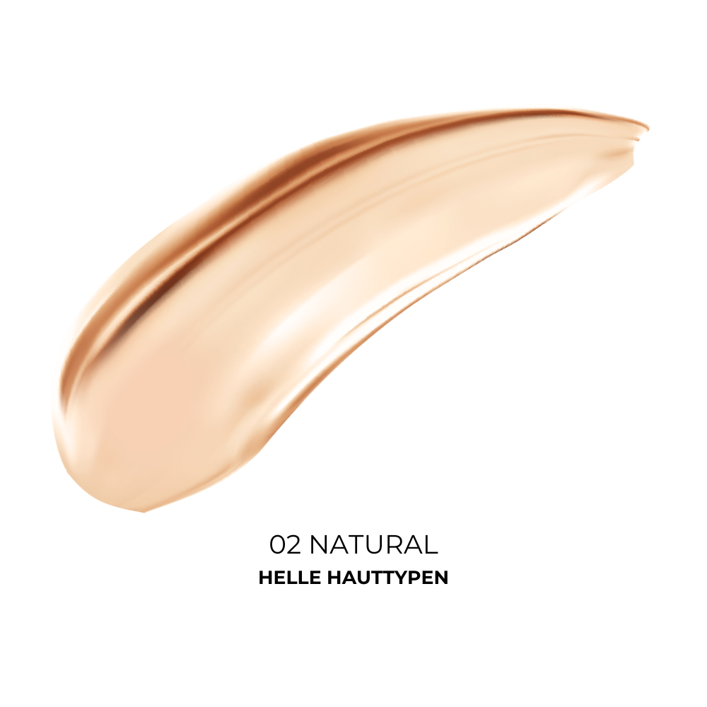 AQUA GLOW ZERO FIT CUSHION SPF50+/ PA++++ | Perfektionierendes Serum Make-up mit "Waterless Beauty" Formel für bessere Hautverträglichkeit & intensive Hydration (Farbe 02 Natural für helle Hauttypen)_02