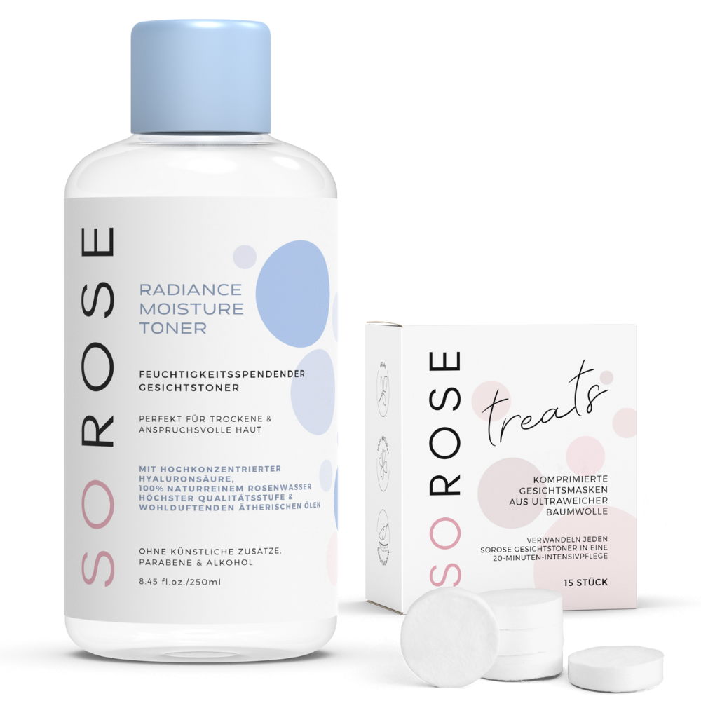 RADIANCE MOISTURE TONER & TREATS SET - Feuchtigkeitsspendender Gesichtstoner mit Rosenwasser & Hyaluronsäure-Shishi Cherie