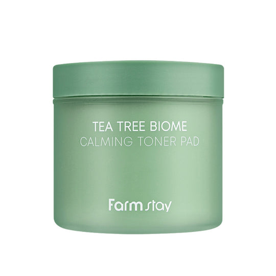 TEA TREE BIOME CALMING TONER PAD | 2-in-1 Essenz-Toner & Peeling Pads mit Teebaum Ferment & pflanzlichen Biomen (bei Unterlagerungen und/oder sensibler Mischhaut )