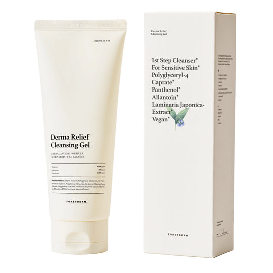 DERMA RELIEF CLEANSING GEL | Beruhigender & ausgleichender Gesichtsreiniger mit Panthenol, Allantoin und japanischen Algen (trockene, gereizte, empfindliche und/oder Rosacea Haut)