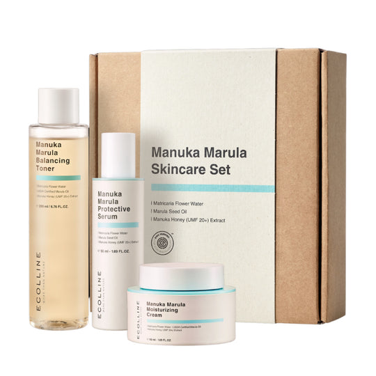 MANUKA MARULA SKINCARE ROUTINE SET | Anti-Aging Pflegeroutine mit Marula Öl & Manuka Honig (Originalgrößen)