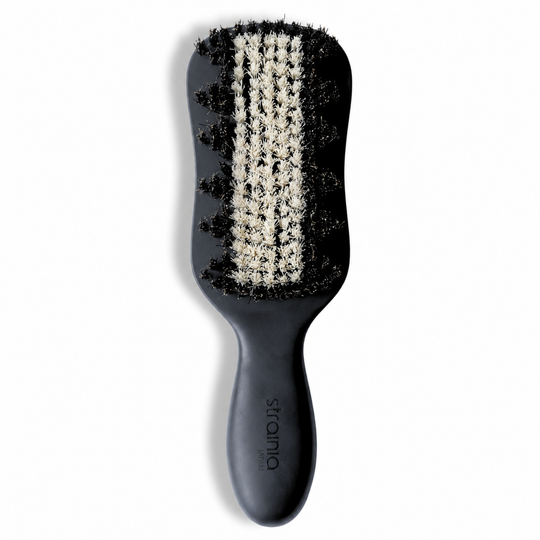 SILK CARE BRUSH PREMIUM | Handgefertigte japanische glättende & pflegende Haarbürste mit 100% reiner Seide (besonders hoher Seidenanteil, erweiterte Bürstenfläche & optimierte Borstenarchitektur)