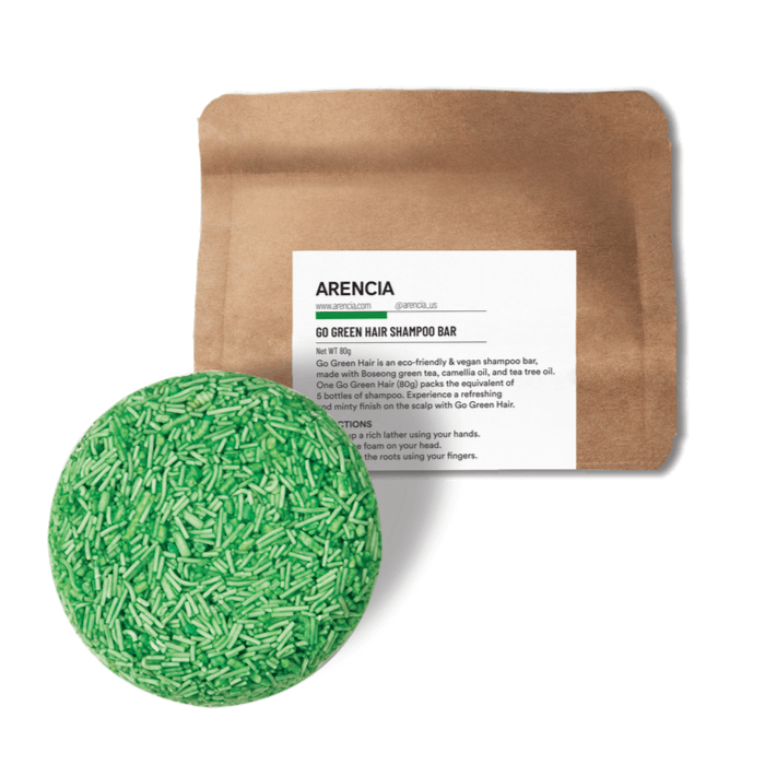 GO GREEN SHAMPOO BAR | Handgefertigte Haarseife mit Boseong Tee, Kamelienöl & Teebaumöl (Detox & Tiefenreinigung)