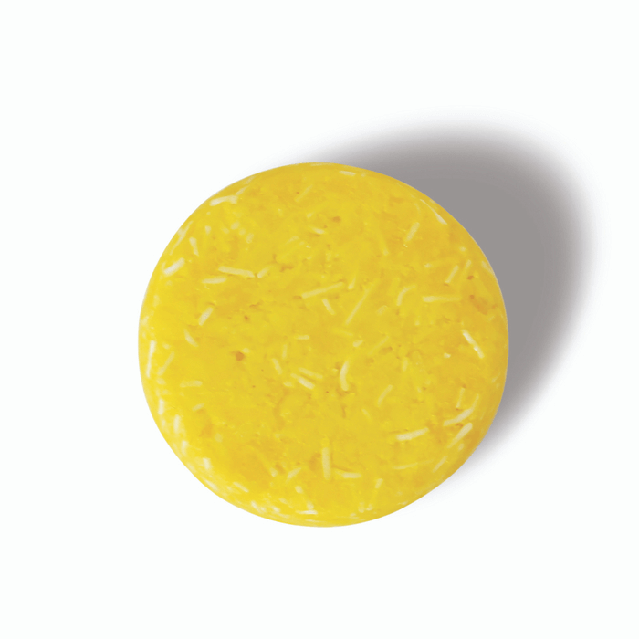 SUNNY BABY SHAMPOO BAR | Handgefertigte Haarseife mit Kurkuma, Aprikosenöl & Zitronenöl (Aufbau & Beruhigung für sensible Kopfhaut)