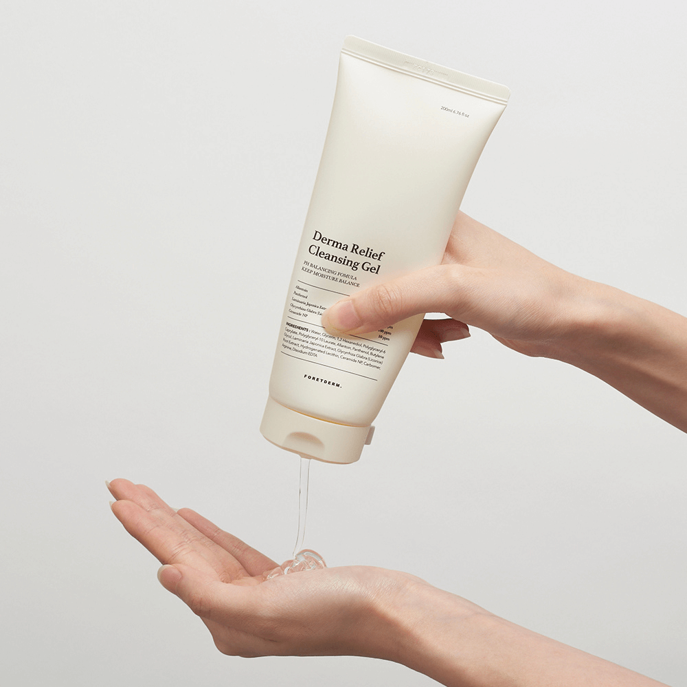 DERMA RELIEF CLEANSING GEL <br>Beruhigender & ausgleichender Gesichtsreiniger mit Panthenol, Allantoin und japanischen Algen (trockene, gereizte, empfindliche und/oder Rosacea Haut)-Shishi Cherie