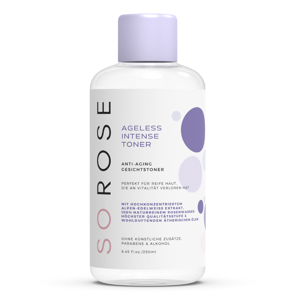 SOROSE AGELESS INTENSE TONER <br>Anti-Aging Gesichtstoner mit Rosenwasser & Edelweiss Extrakt-Shishi Cherie