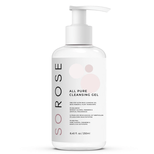 ALL PURE CLEANSING GEL <br> Ultramildes Gesichtsreinigungsgel mit Weizenprotein, Arganöl & Extrakten aus Rosa Damascena und Cotinus Coggygria | pH-neutral